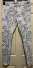 T party Ivory Leggings Blue Floral Print L Boho Cotton Blend Cottage Core   — photo 1