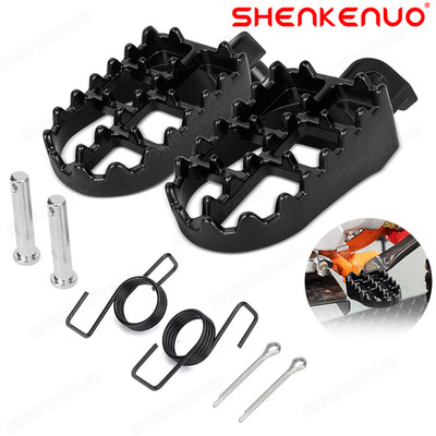 Aluminium Pair Motorcycle Left Right Foot Pegs Wide Fat Footrest Footpegs BF