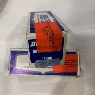 Duo-Fast Staples No 3310-CX Long Strip 5/16 10,000 Upholstery plus open 3/4 box