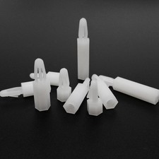 25pcs M3 Hex Nylon Plastic Standoff Spacer Push Snap in Fixed PCB Board 4mm Hole