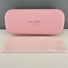 Kate Spade Small Hard Pink Green Clamshell Case Eyeglasses Cleaning Cloth