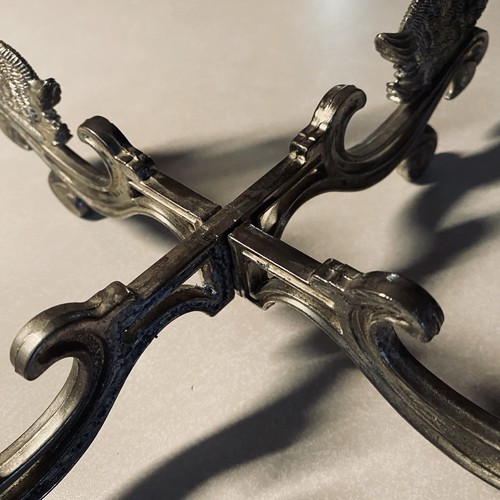 Portacandele vintage Godinger placcato argento design quattro cigni metallo conico - Foto 4 di 10