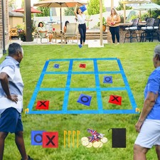 Outdoor Giant Tic Tac Toe Bean Bag Toss Games for Kids Adults Family, Large O...