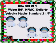 Set of 4 New Velocity Stacks Air Horn  Trumpet Weber IDF/HPMX 40/44/48 & DRLA