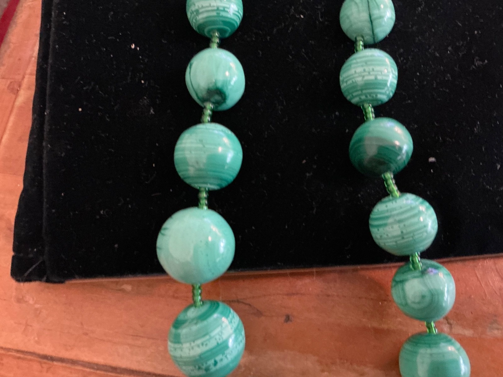 Malachite Gemstone Statement Strand Necklace - image 13