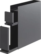 Yamazaki Concealable Condiment Rack, 2 Tiers, Black, Large Capacity, Drawer Type
