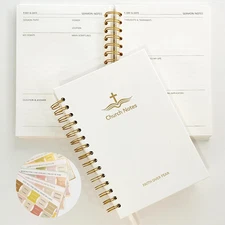 Church Notes Journal - Christian Notebook, Guided 5-in-1 System with Bonus Bible
