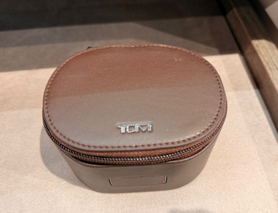 NEW Tumi 4.25” Leather Zip Around Travel SINGLE WATCH Case Roll