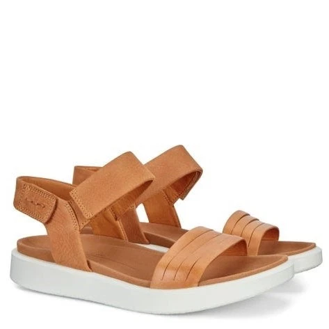 ECCO SANDALO ALLACCIATO A STRAPPO IN PELLE MORBIDA COGNAC