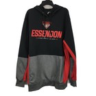 NEW AFL Essendon Bombers Brushed Fleece Premium Black/Grey Hoodie Men Size Small