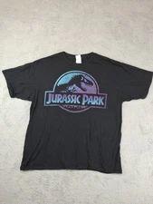 Jurassic Park Shirt Mens XL Black Blue Purple Movie T-Shirt T Rex Jurassic World