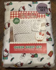Hello Kitty Queen Christmas Sheet Set With Presents And Holly