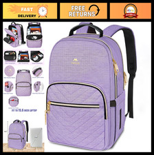 Stylish 15.6" Water-Resistant Laptop Backpack for Women, Anti-Theft College Bag,