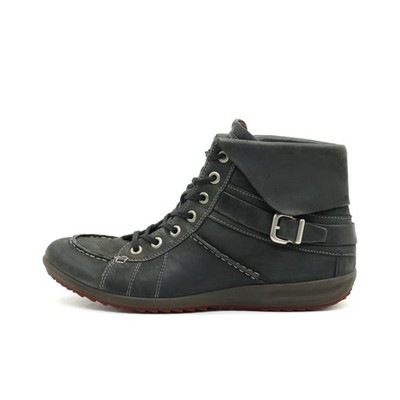 ECCO Damen Schnürboot Stiefel Schwarz Leder Knöchelhoch Boot High-Top EU 38