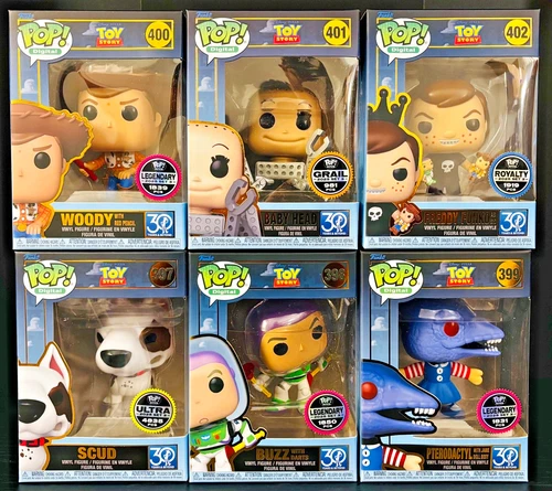 FUNKO DIGITAL TOY STORY SET OF 6 SCUD/BUZZ/PTERODACTYL/WOODY/BABY HEAD/FREDDY
