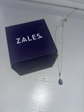 Zales Sapphire Birthstone Necklace with Gold Chain Sterling Silver