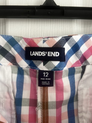 Lands’ End Women’s Size 12 Gingham Plaid Shorts 7” Inseam - Picture 6 of 7