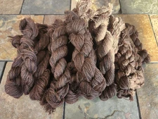Recycled Wool Yarn Hanks 1LB Lace Weight Hand Dyed Brown