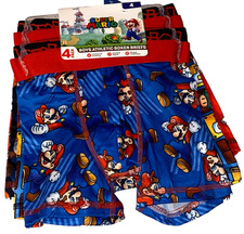 WOW NWT Boys Size 4 SUPER MARIO Athletic Boxer Briefs 4 pack underwear
