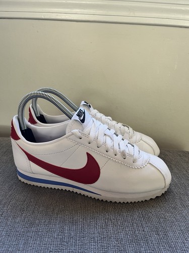 NIKE CLASSIC CORTEZ LEATHER RED WHITE BLUE 807471–103 WOMENS 6 FOREST GUMP SHOES - Picture 3 of 8