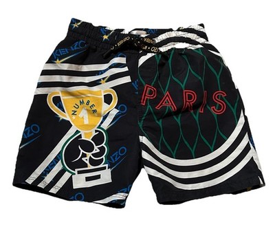 Kenzo Kids Boys Swim Trunks Tiger Paris Graphic Black Size 6A / 116