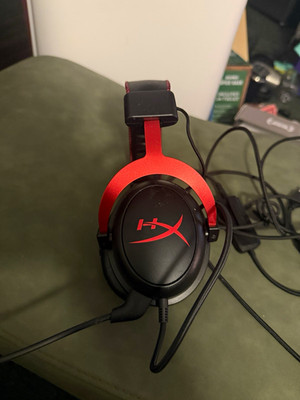HyperX Cloud II USB Over-Ear Headset Boom Mic Volume Control Black/Red