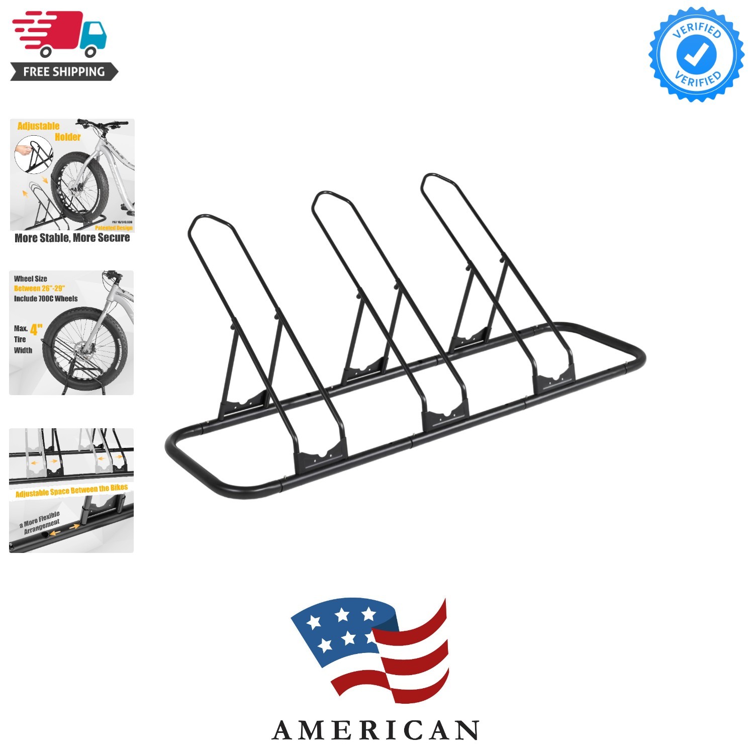 Bike Rack Floor Parking Bike Stand for up to 6 Bicycles | Indoor, Home & Gara...