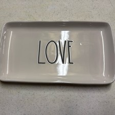 Rae Dunn LOVE Ceramic Rectangular Tray Artisan Collection by Magenta