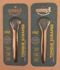 2 SMYL Stainless Steel Tongue Scrapers Start Your Day With A Smile
