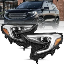 2Pcs Pair Headlights HID/Xenon LED DRL w/Projector For 2018-2021 GMC Terrain Set