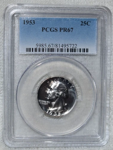 1953 Washington Quarter Proof   PCGS PR67  -  25c