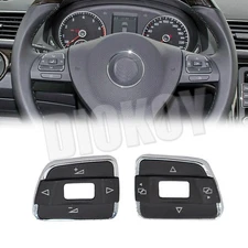 1Pair For VW Passat 2012-2015 Multifunctional Steering Wheel Switch Button Cover