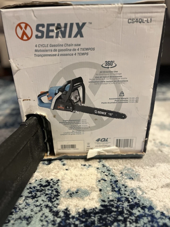 Senix 4 Cycle 18 In. 49cc Gas Gas Chainsaw CS4QL-L1 SENIX NEW IN BOX! - Image 4 of 4