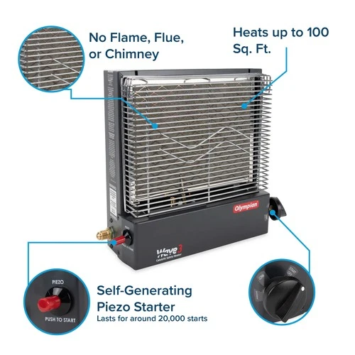 Olympian Wave Propane Heater - Thumbnail 5