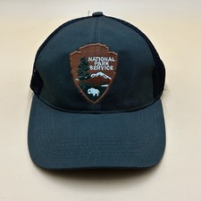 Vintage National Park Service Trucker Hat Green Mesh Snapback Baseball Cap USA