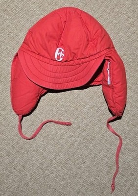 Conte of Florence Down Filled Ski Cap ROT Ohrenklappe Vero Piumino Italy Mütze