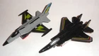 Transformers G1 1985 2 fighter jets 5.5" Gray & Black
