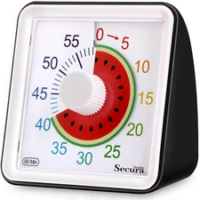 Secura 60-Minute Visual Countdown Timer for Kids & Adults, Classroom Time Man...