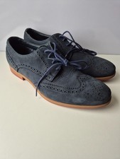 Jones Bootmaker Men's Memory Flex Blue Suede Brogue Shoes UK 7 EU 41