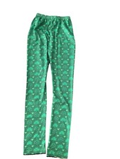 Little Big Girls Leggings Cute Printing Polyester Stretchy 14 Green Heart