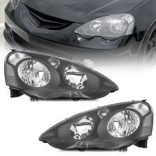 Pair Headlights Assembly Black For 2002 2003 2004 Acura Rsx Headlamps