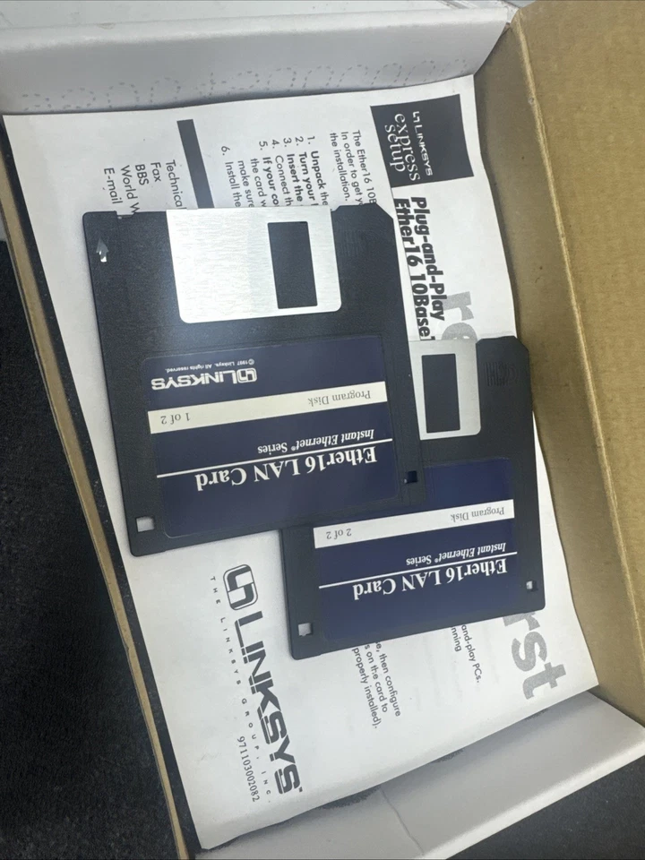 10BaseT ISA Network Card Linksys XTIDE Compatible 28-Pin EEPROM Socket NOS - Image 3 of 3