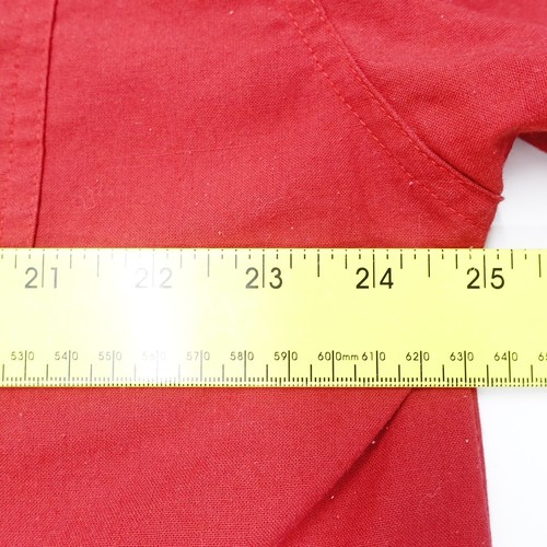 Vintage Bugle Boy Work Shirt Men's XL Red Cotton Short Sleeve Collared Button-Up - Picture 5 of 8