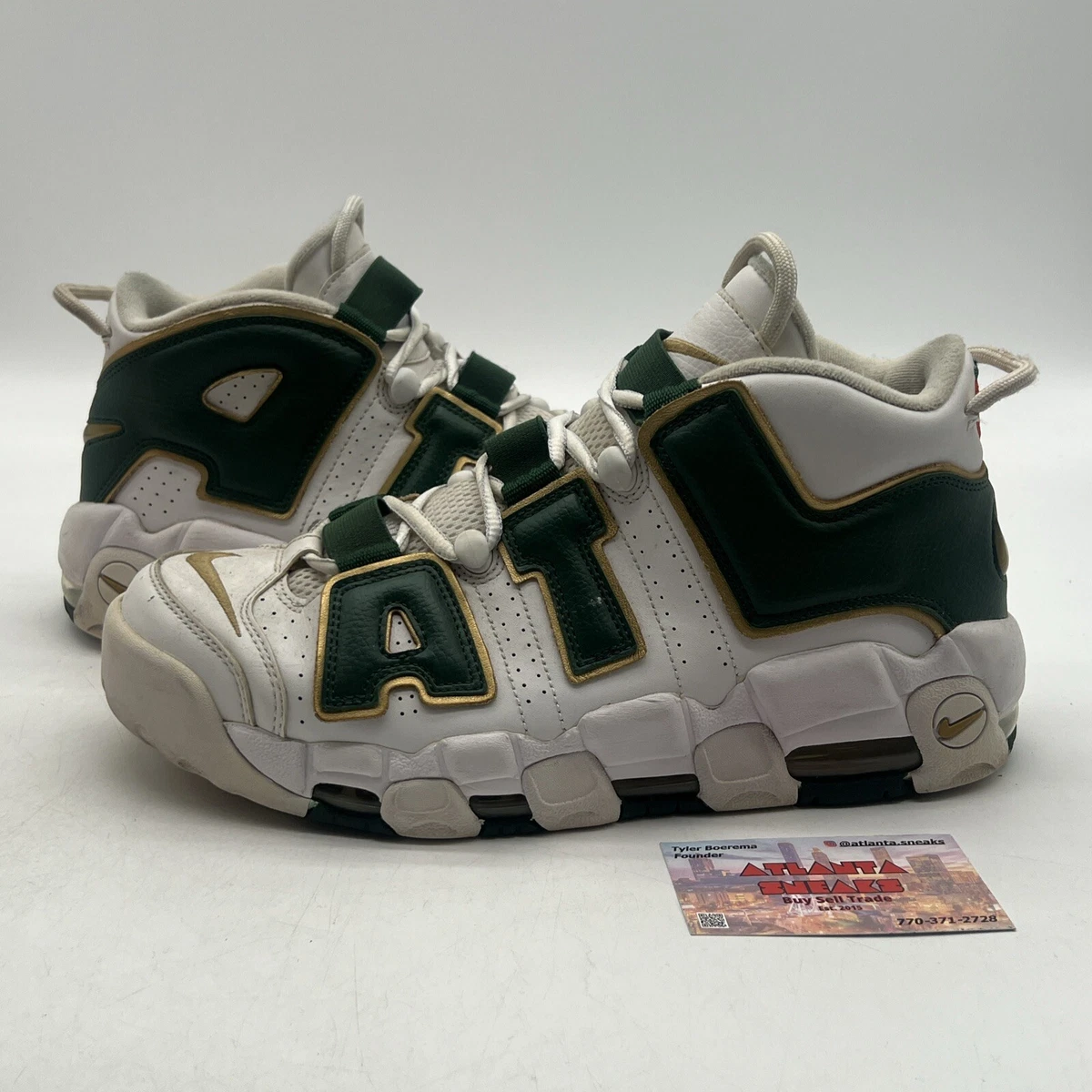 Size 10 - Nike Air More Uptempo QS Atlanta Green Gold White