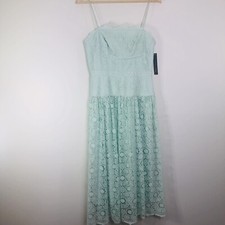 Gianni Bini Womens Jillian Mint Bright Eyed Eyelet Dress sz 4 Midi