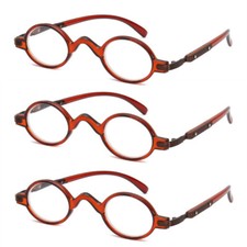 3 PACK Small Round Reading Glasses Readers Vintage 1.0 1.5 2.0 2.5 3.0 3.5 New