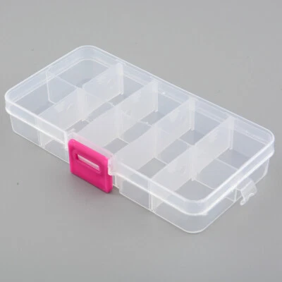 10 Slots Empty Storage Container Case Box for Art Nail Tips Rhinestone Gems Ring