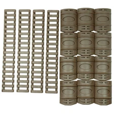 Rail Cover Set - 12 PCS Snap on Covers - 4 PCS 7" Ladder Covers - Tan 