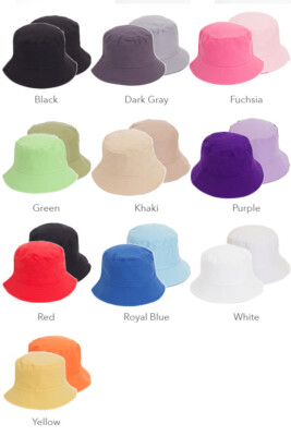 Reversible bucket hat cotton fuchsia purple gray Bucket Hat 21 main image 3