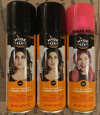 3x Hyde and EEK Boutique Spray on Temporary Neon Pink  Black Hair Color 3 oz